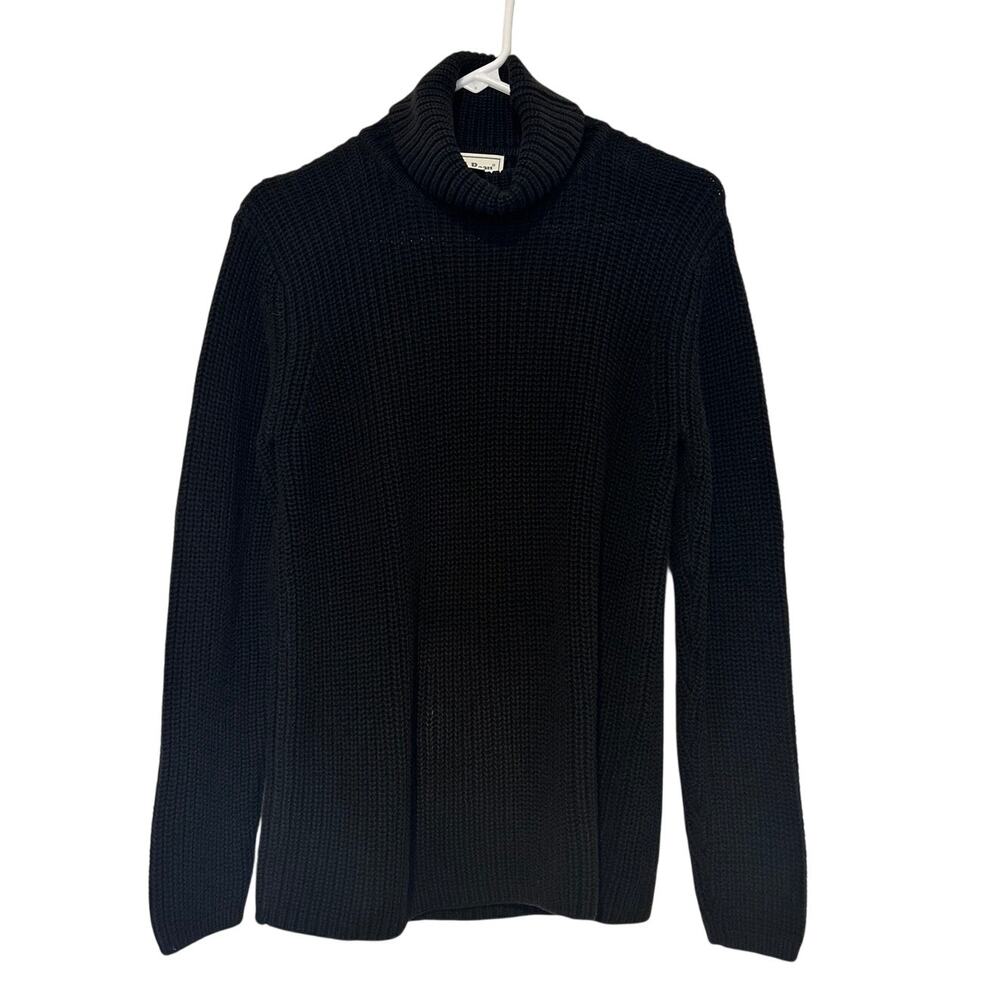 L.L. Bean Vintage Women's Size Small Black Chunky Rib Knit Turtleneck Sweater